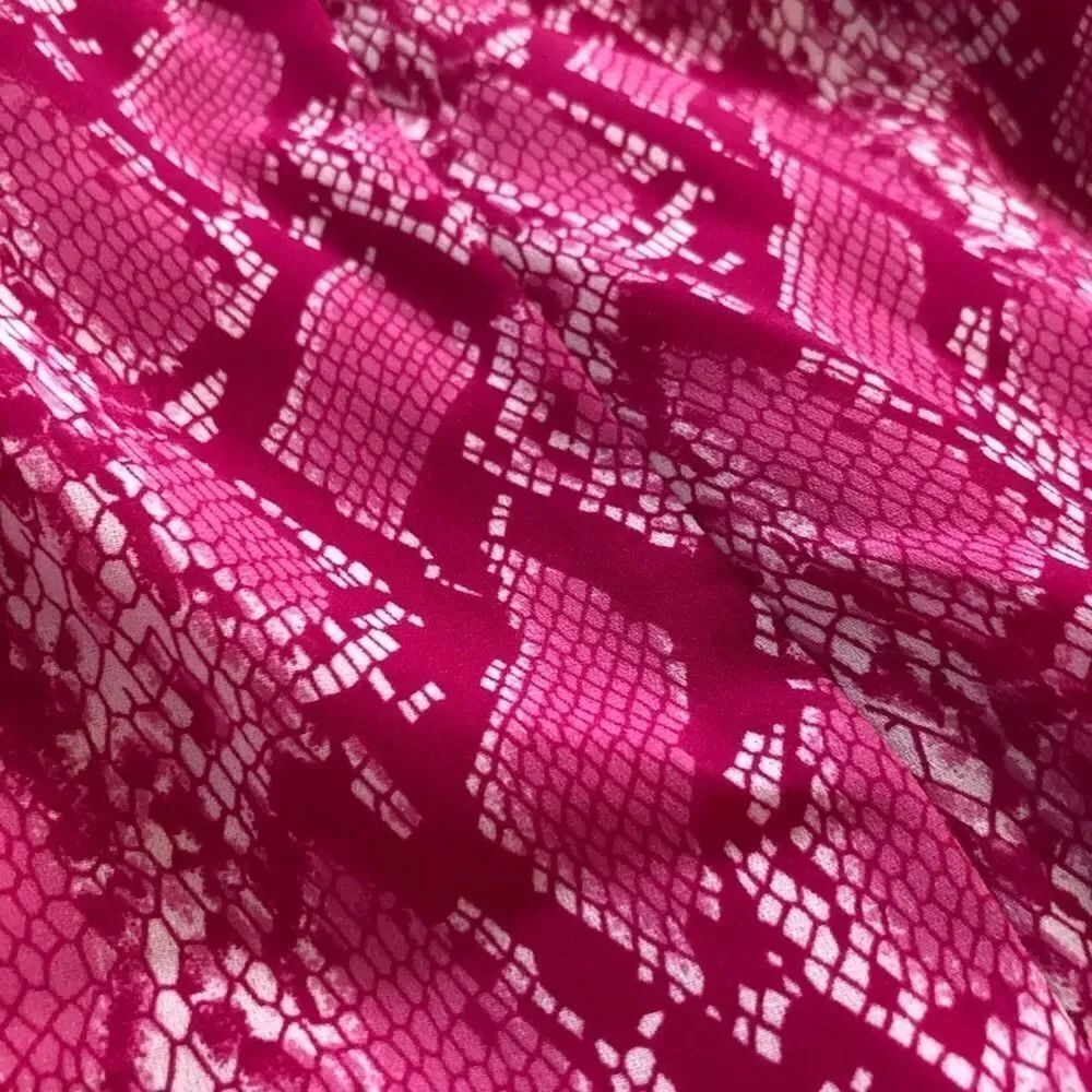 Sharon Max Hot Pink Snake Print Dress L - Picture 5 of 8